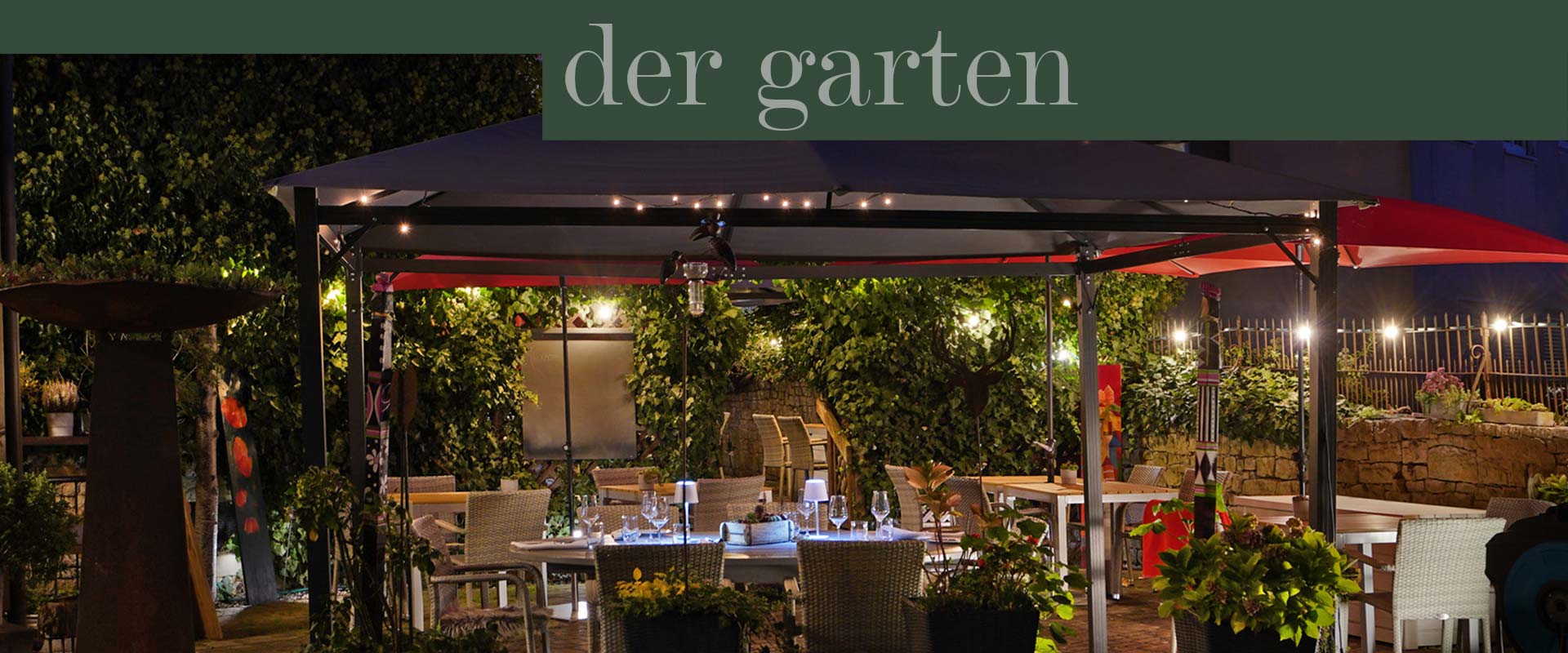 Garten am Restaurant in Wiesentheid Franken